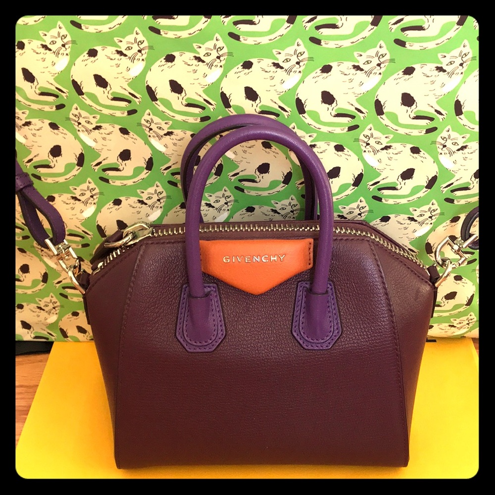 Small Antigona 3 color leather satchel